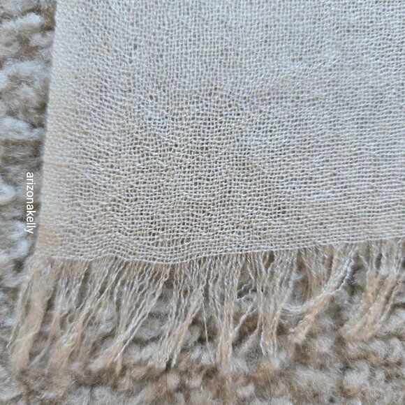 NWOT Silk & Cashmere Gradient Wrap Scarf Ombre Brown to Natural - Picture 5 of 10